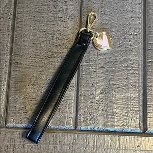 FREE GIFT OFFER Black Leather Keychain with Heart Charm